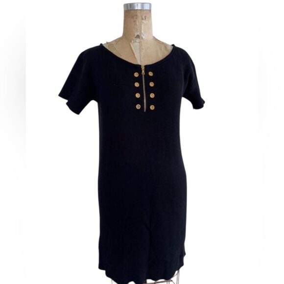 Prada vintage Y2K  dress 42 made in Italy gold zip front - Picture 4 of 11